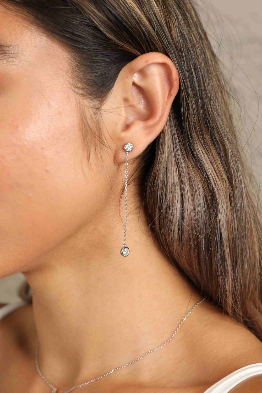 Moissanite Chain Drop EarringsEarringsAdored