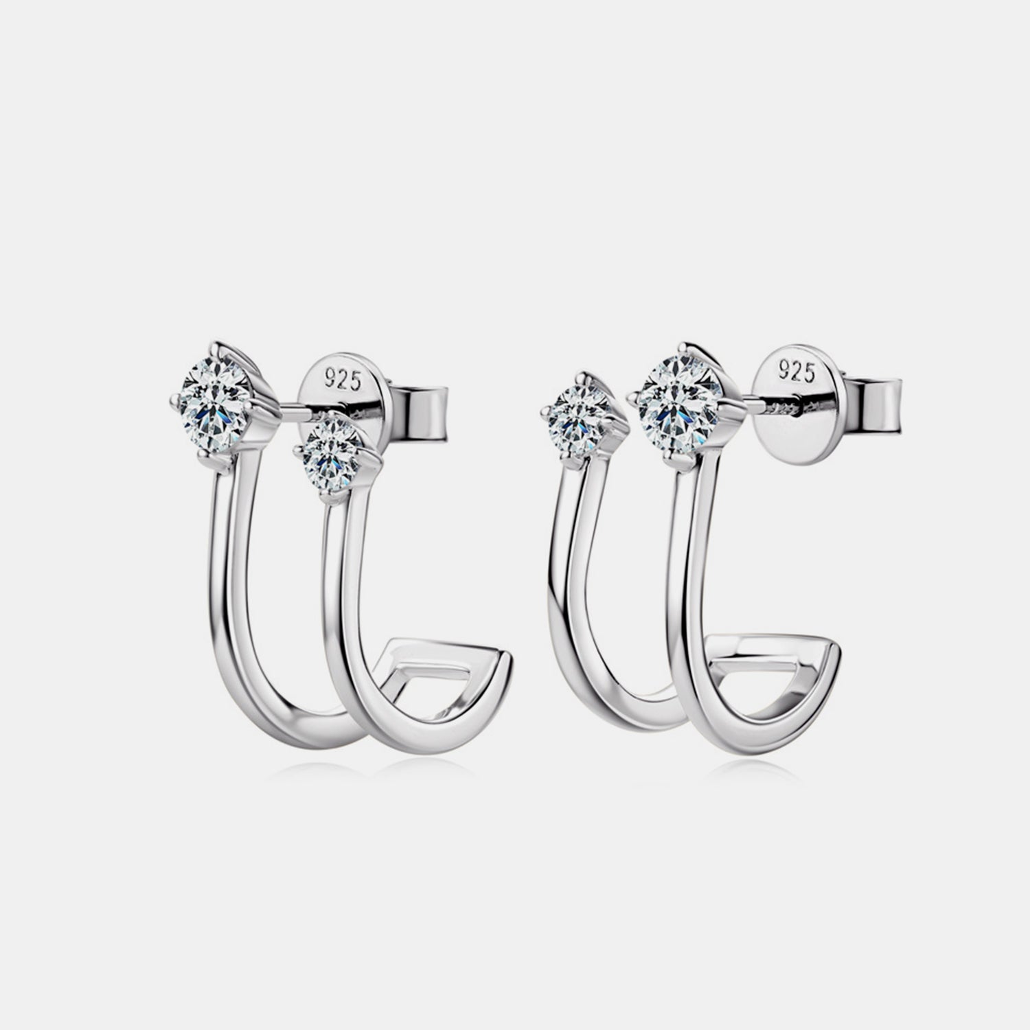 Moissanite Double C-Hoop EarringsEarringsBeach Rose Co.