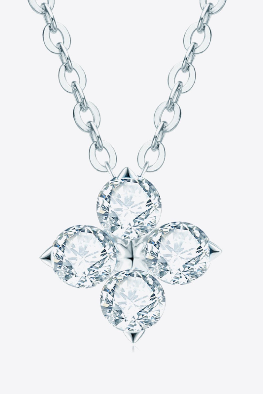 Moissanite Four Leaf Clover Pendant NecklaceNecklaceBeach Rose Co.