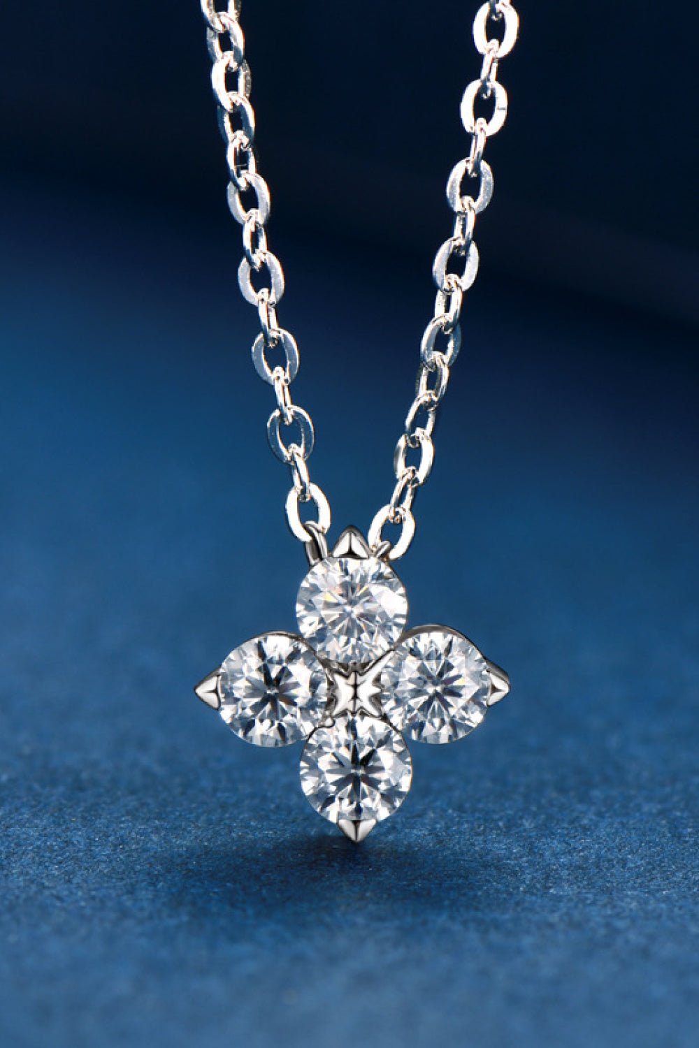 Moissanite Four Leaf Clover Pendant NecklaceNecklaceBeach Rose Co.