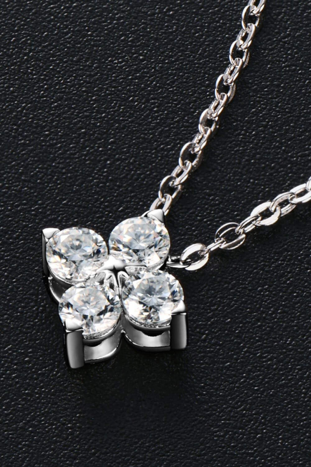 Moissanite Four Leaf Clover Pendant NecklaceNecklaceBeach Rose Co.