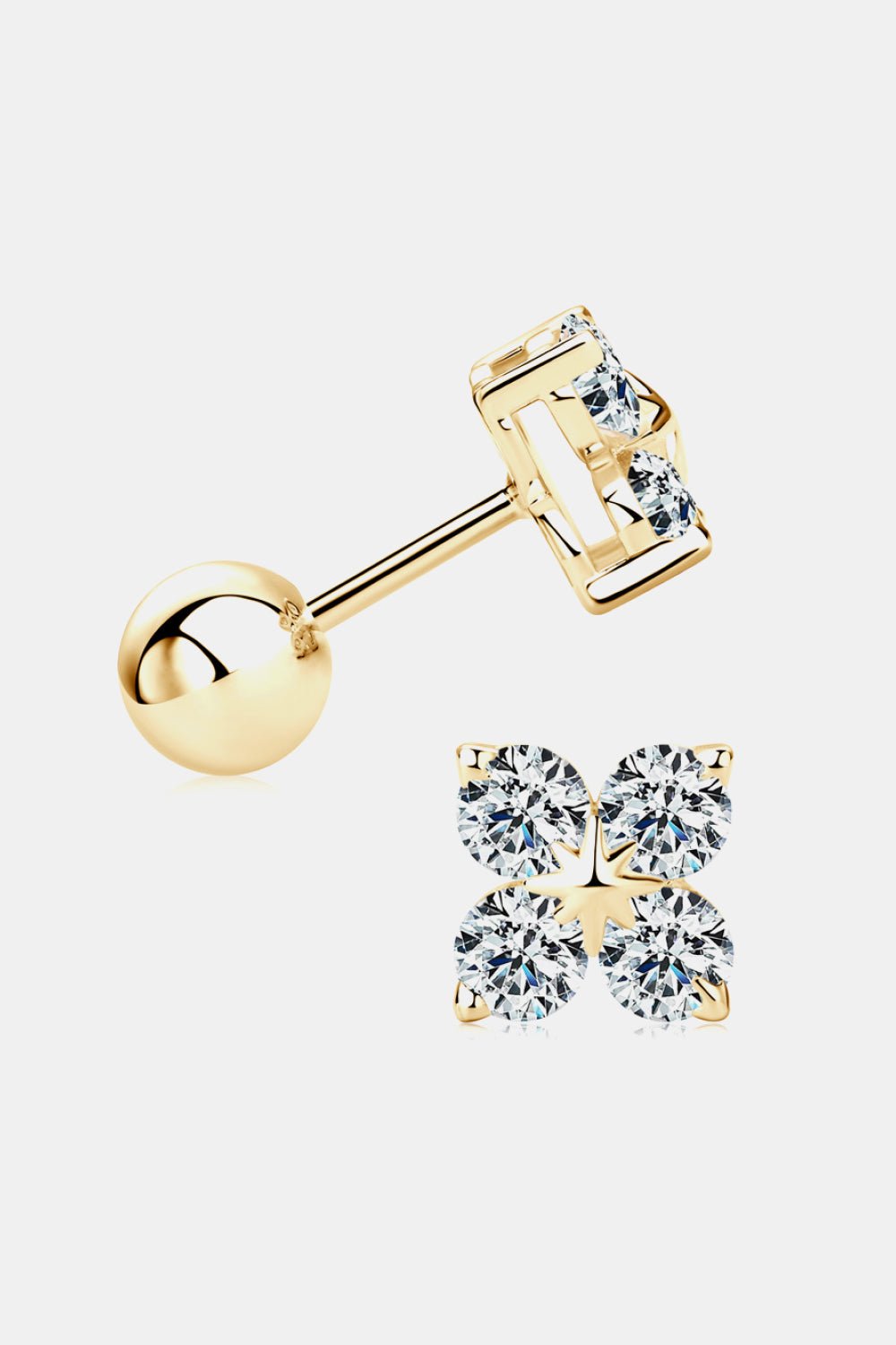 Moissanite Four-Leaf Clover Stud EarringsEarringsBeach Rose Co.