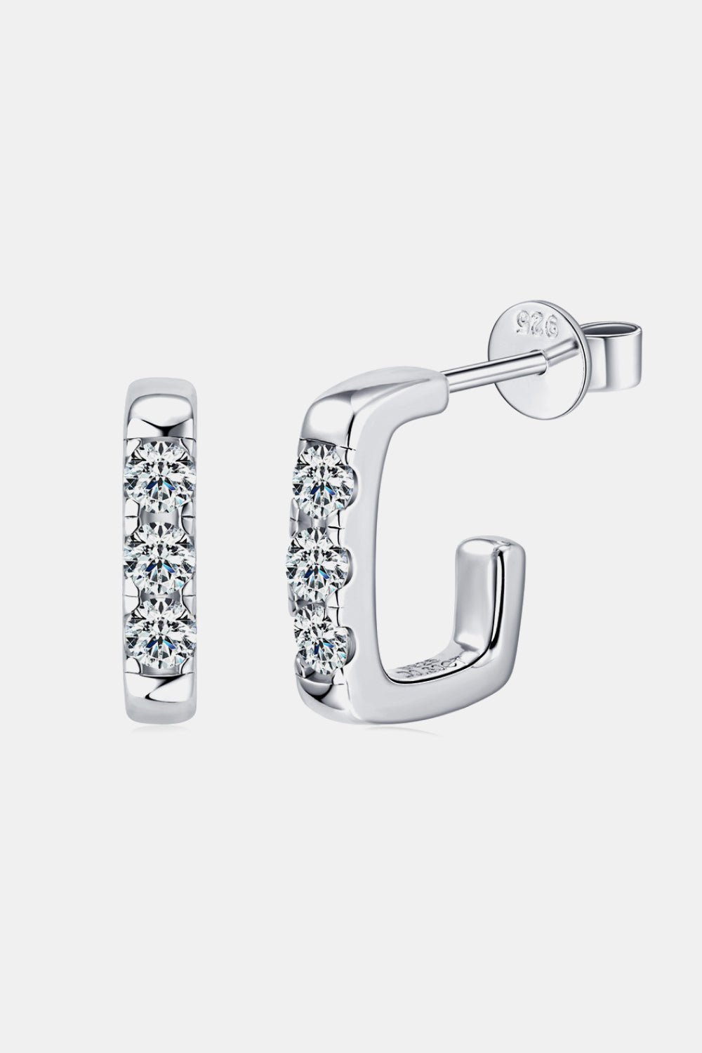 Moissanite Geometrical Huggie EarringsEarringsBeach Rose Co.