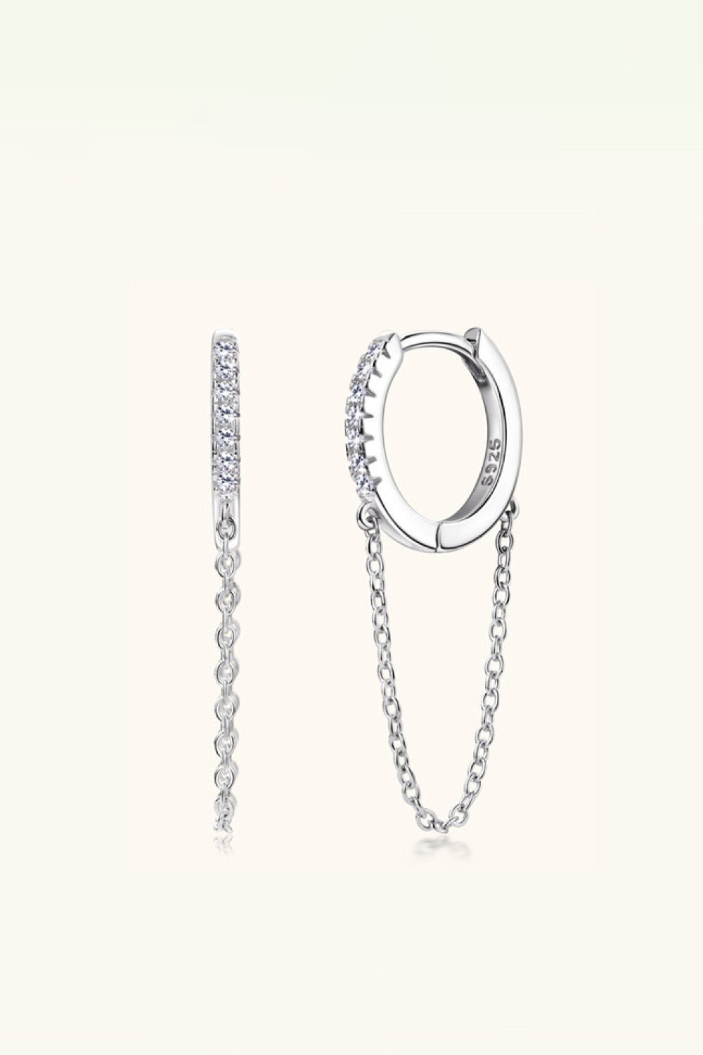 Moissanite Huggie Chain EarringsEarringsBeach Rose Co.