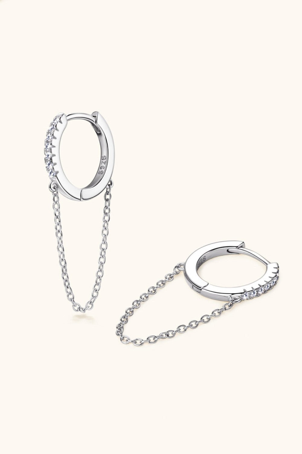 Moissanite Huggie Chain EarringsEarringsBeach Rose Co.