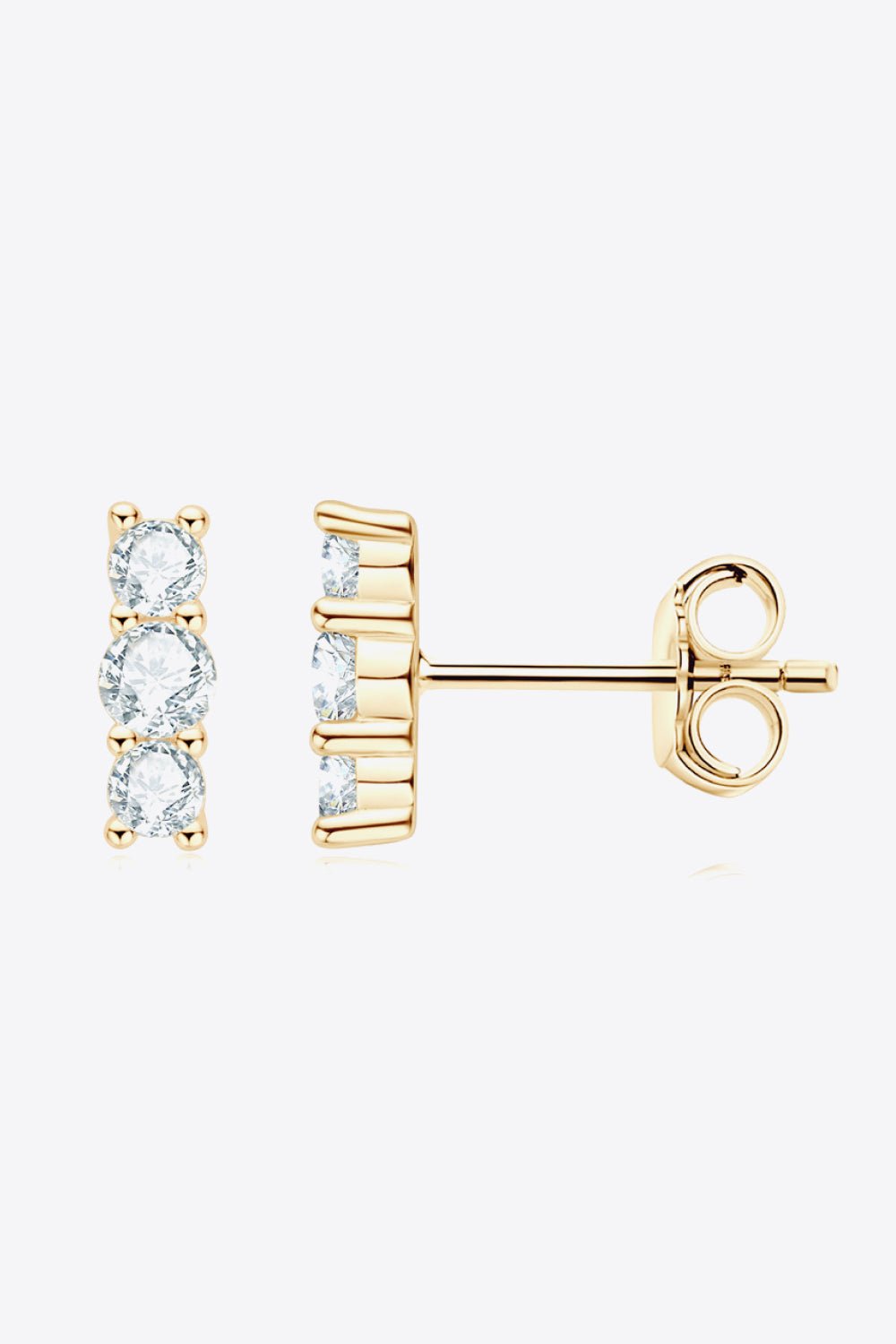 Moissanite Row Post EarringsEarringsBeach Rose Co.