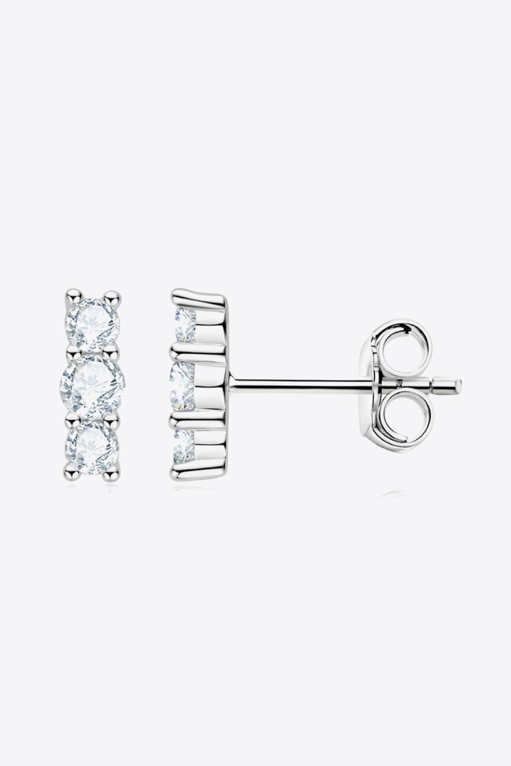 Moissanite Row Post EarringsEarringsBeach Rose Co.