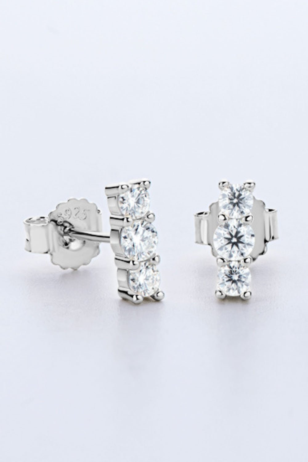 Moissanite Row Post EarringsEarringsBeach Rose Co.