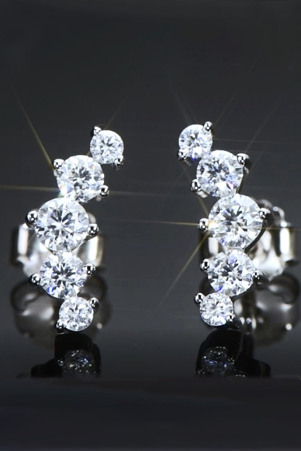 Moissanite Silver Crawler EarringsEarringsBeach Rose Co.