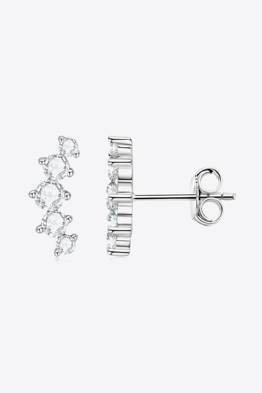 Moissanite Silver Crawler EarringsEarringsBeach Rose Co.