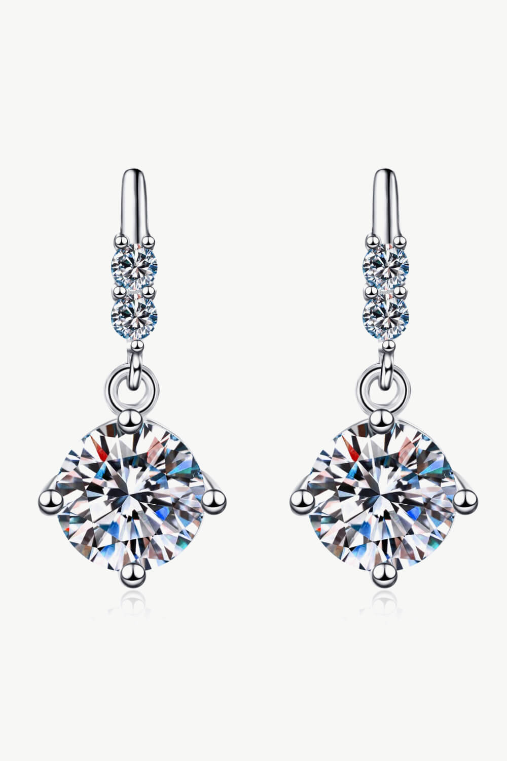 Moissanite Silver Drop EarringsEarringsBeach Rose Co.