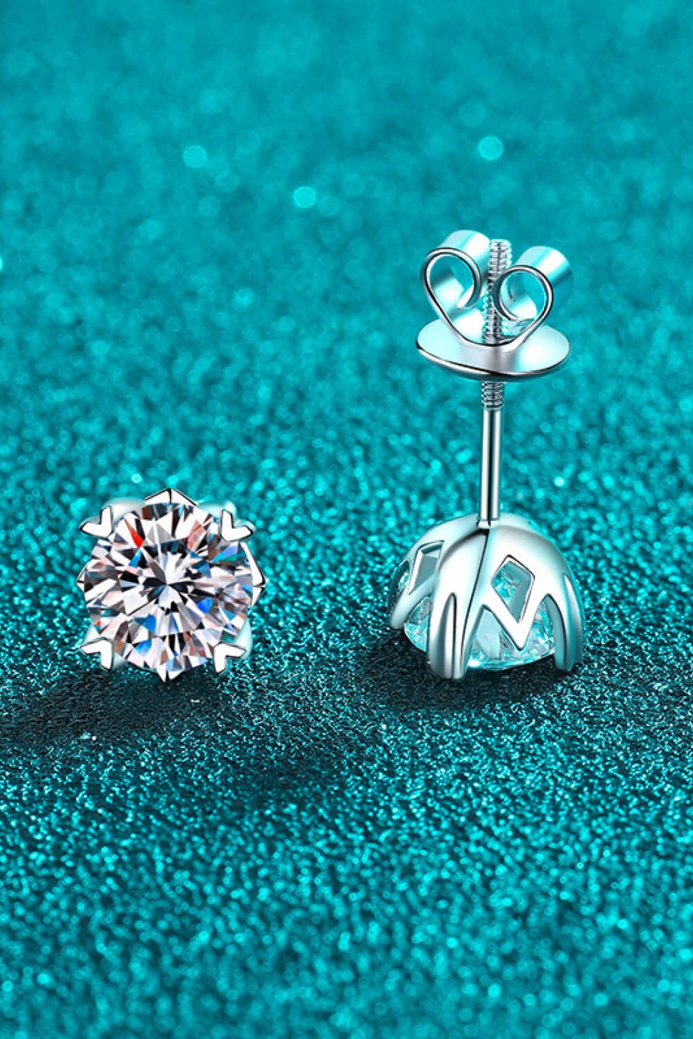 Moissanite Silver Stud EarringsEarringsBeach Rose Co.