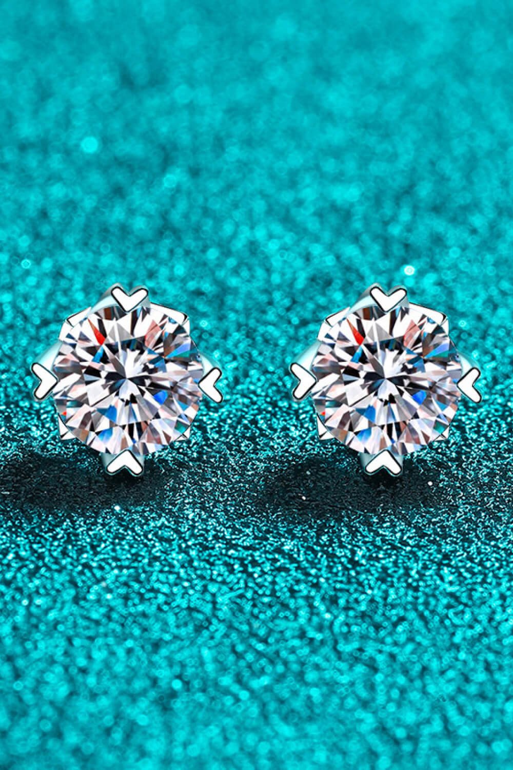 Moissanite Silver Stud EarringsEarringsBeach Rose Co.