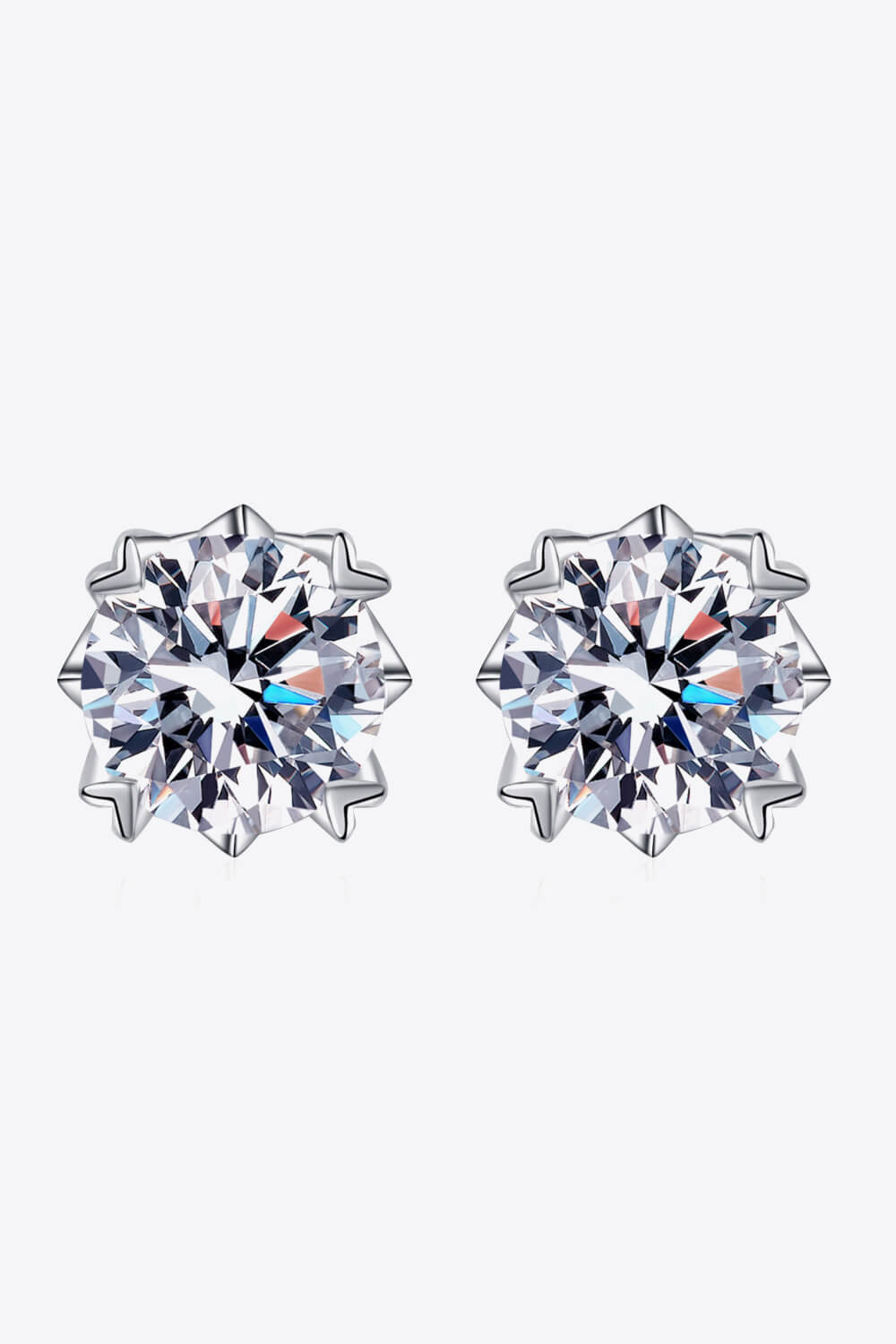 Moissanite Silver Stud EarringsEarringsBeach Rose Co.