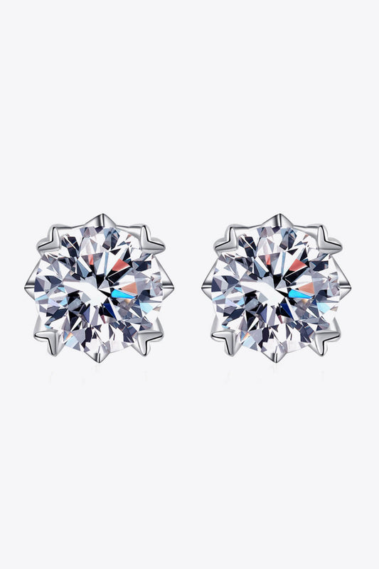 Moissanite Silver Stud EarringsEarringsBeach Rose Co.