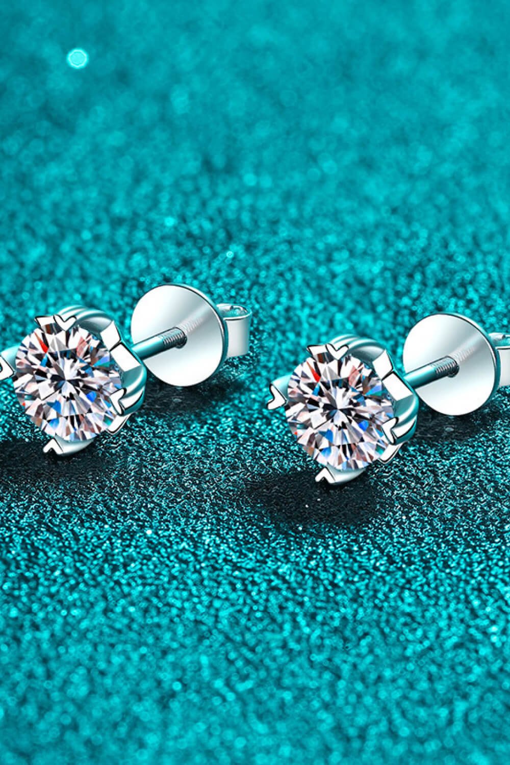 Moissanite Silver Stud EarringsEarringsBeach Rose Co.