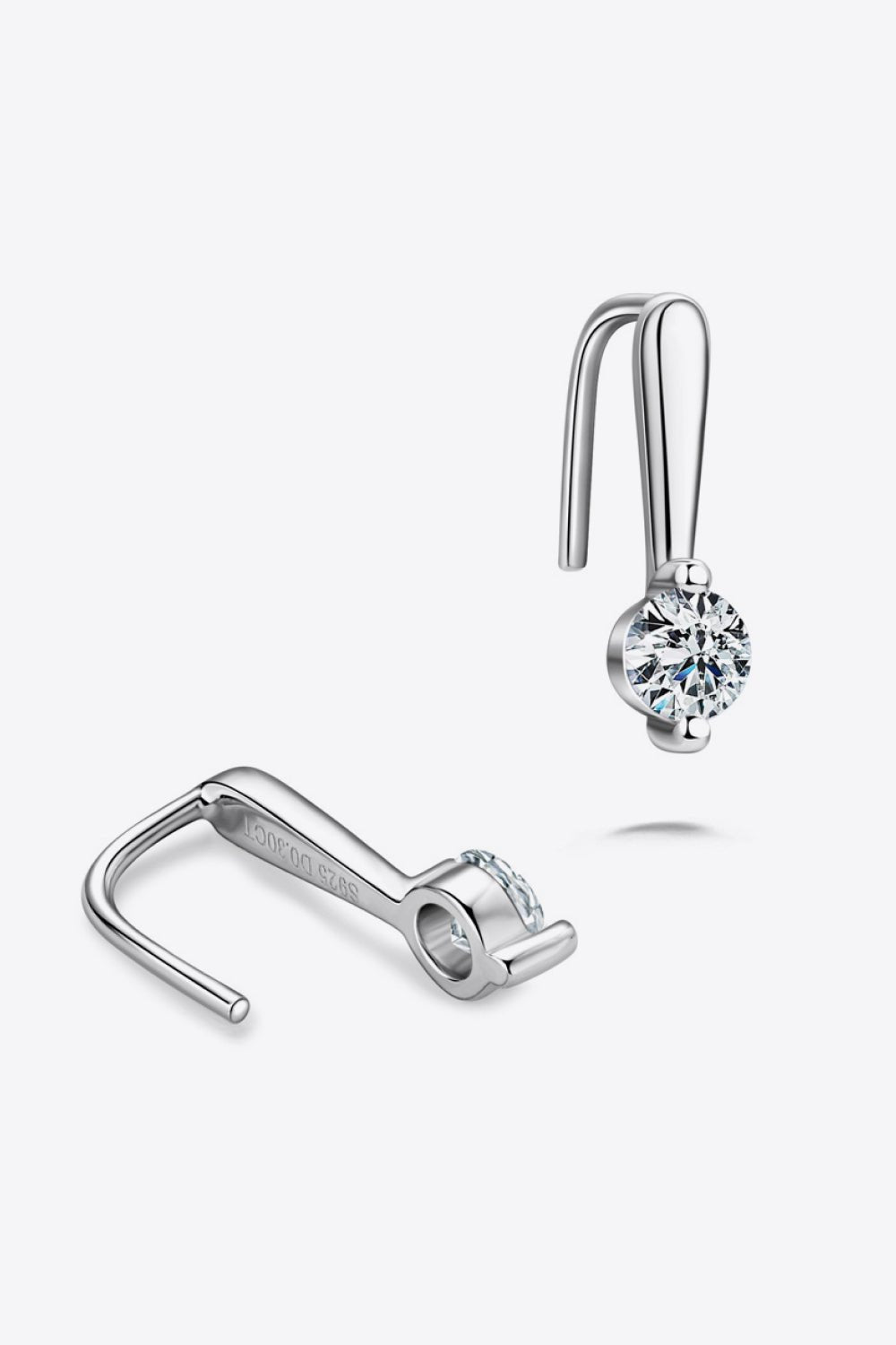 Moissanite Solitaire Hook Drop EarringsEarringsBeach Rose Co.