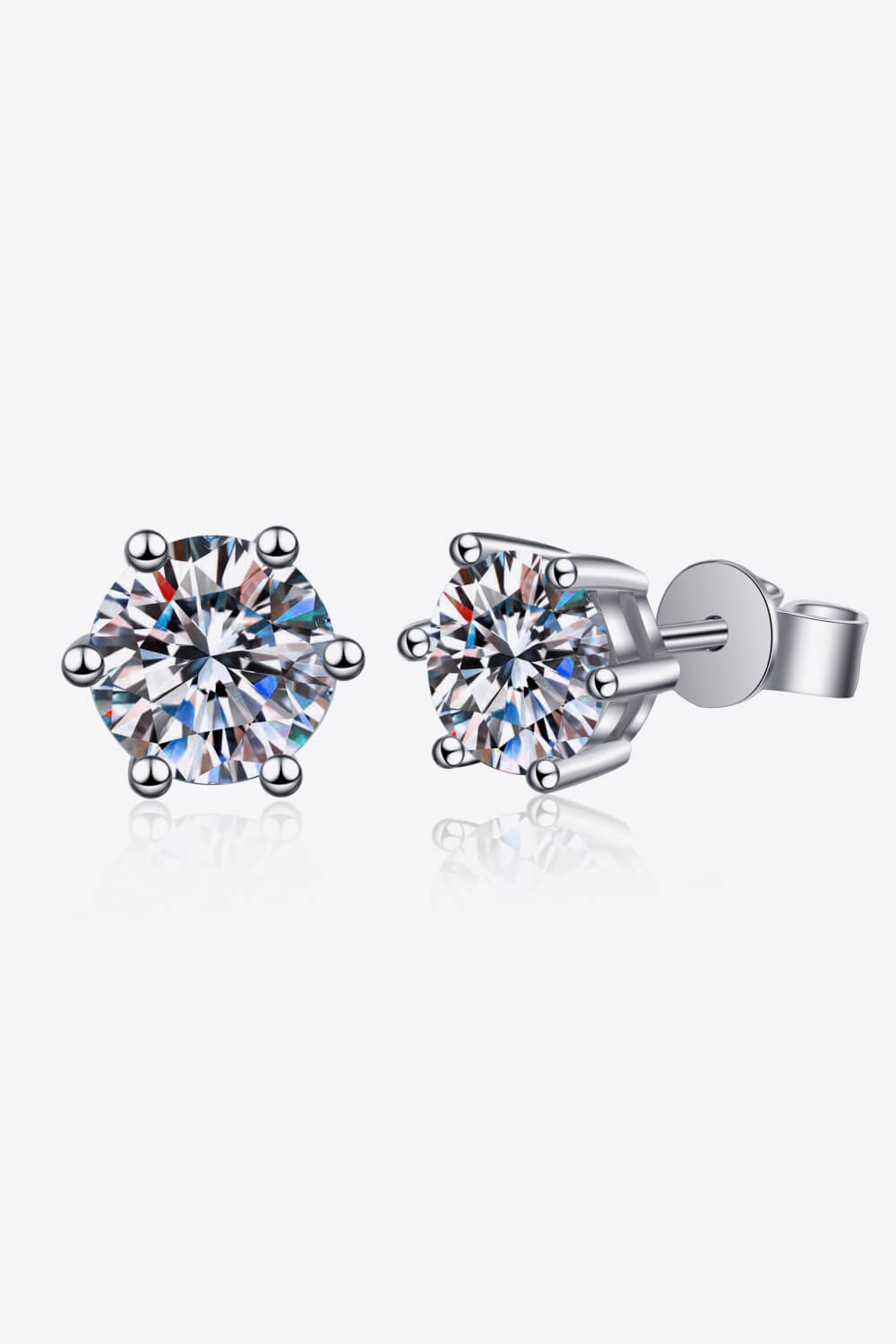 Moissanite Solitaire Silver Stud EarringsEarringsAdored