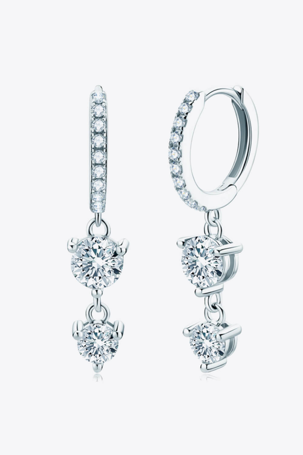 Moissanite & Zircon Huggie Dangle EarringsEarringsAdored