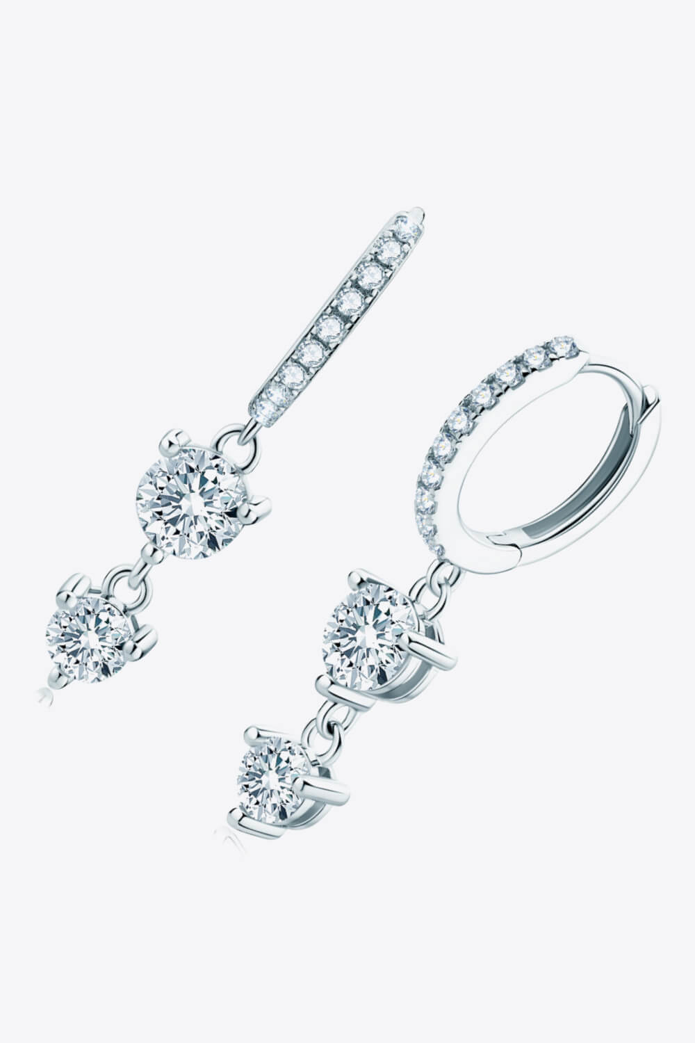 Moissanite & Zircon Huggie Dangle EarringsEarringsAdored