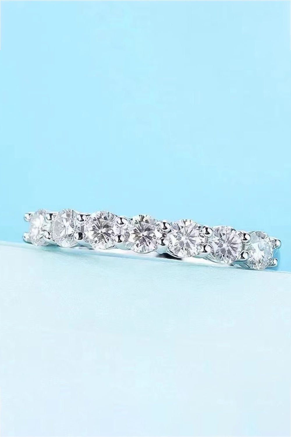 Moissanite & Zircon Silver Band RingRingBeach Rose Co.