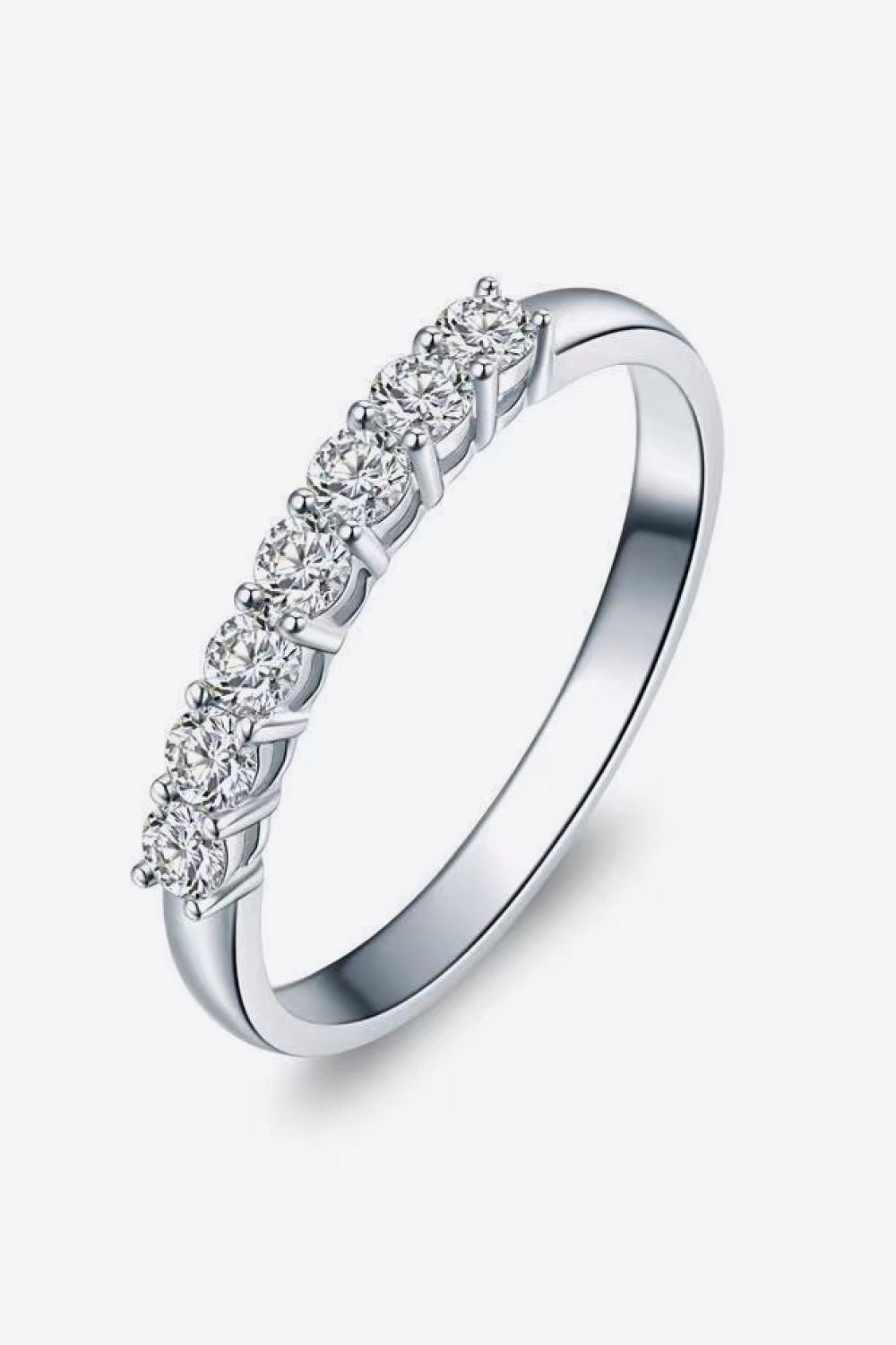 Moissanite & Zircon Silver Band RingRingBeach Rose Co.