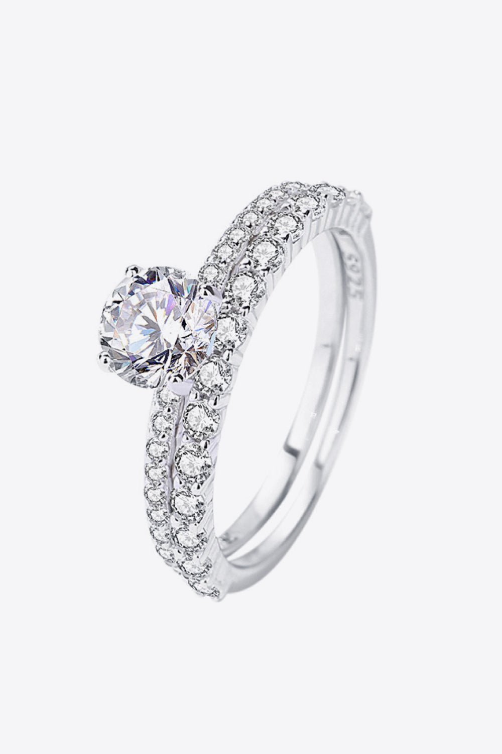 Moissanite & Zircon Silver Ring SetRingBeach Rose Co.