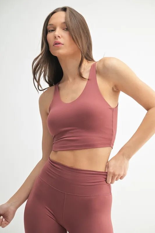 Mono B - Active Crop Tank - Dusty Rose