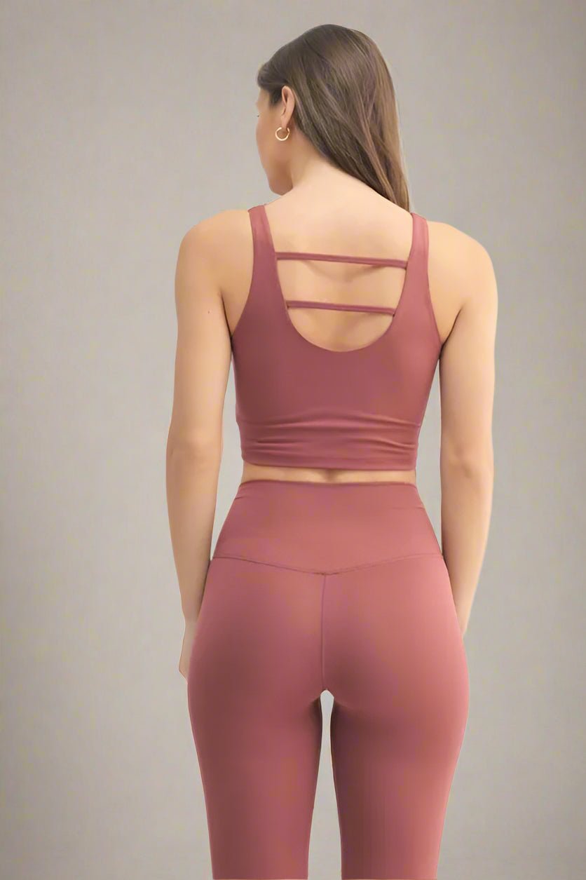 Mono B - Active Crop Tank - Dusty Rose