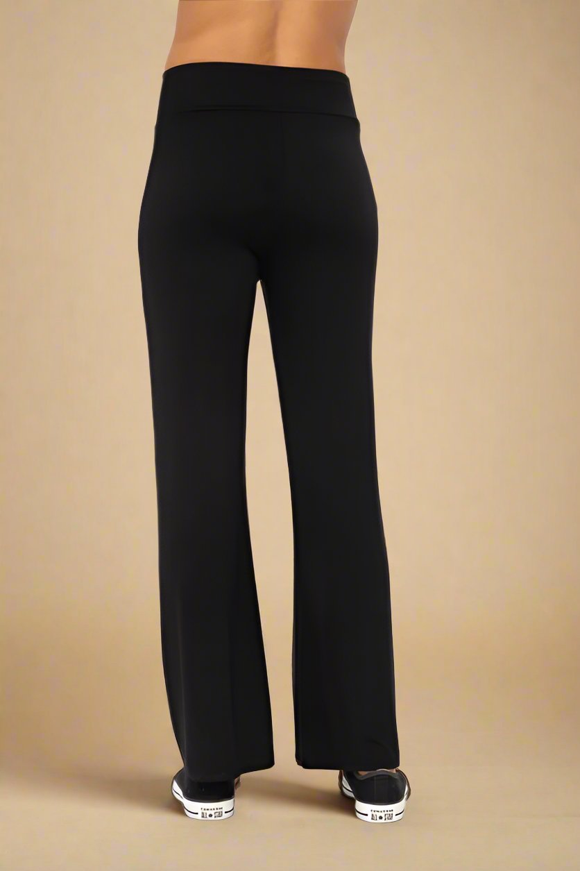 Mono B - Black V - Waist Flare Leg Pants