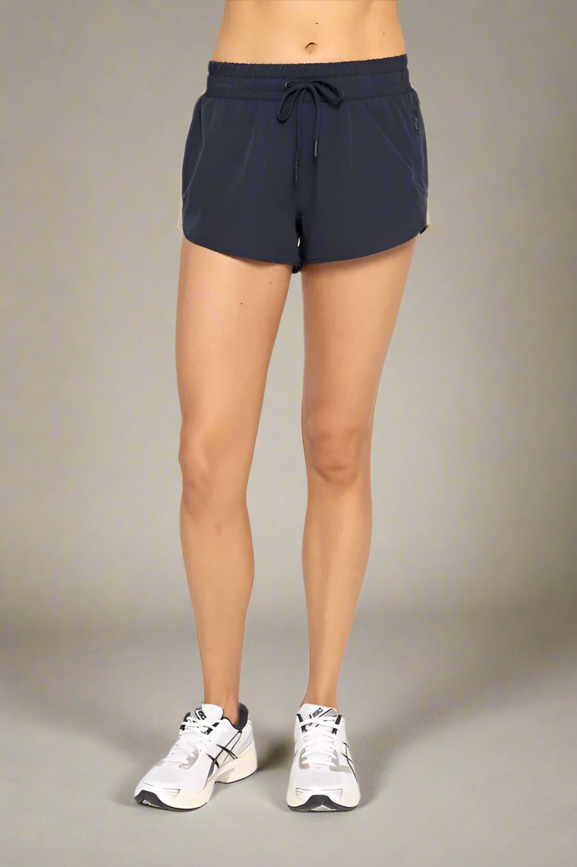 Mono B - Drawstring Active Shorts in Dark Indigo Blue