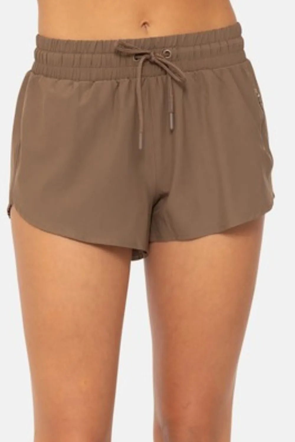 Mono B - Drawstring Active Shorts in Mocha Brown