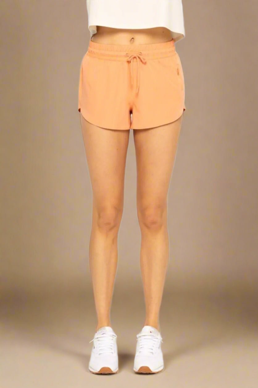 Mono B - Drawstring Active Shorts in Peach Orange