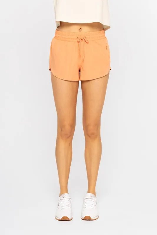 Mono B - Drawstring Active Shorts in Peach Orange