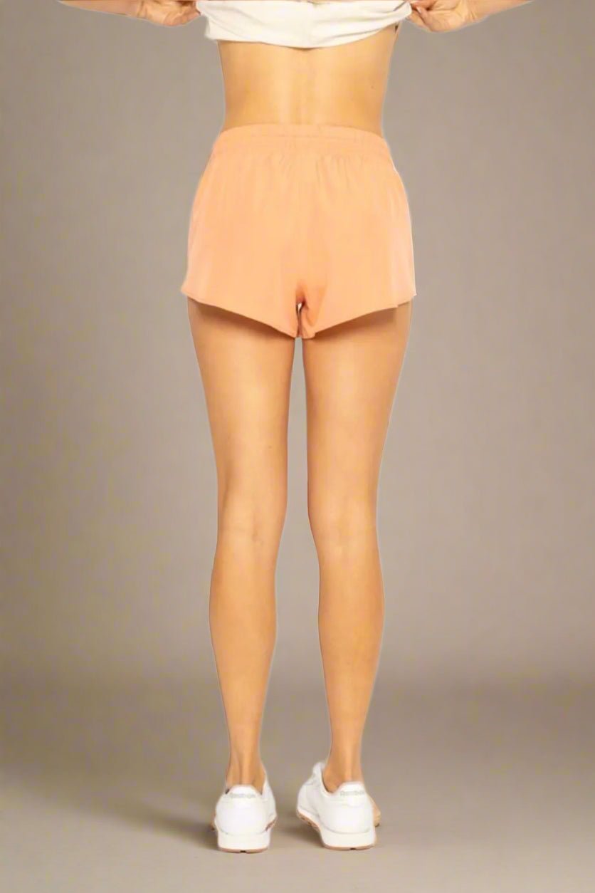 Mono B - Drawstring Active Shorts in Peach Orange