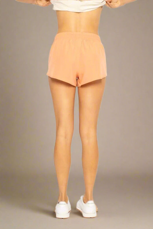 Mono B - Drawstring Active Shorts in Peach Orange