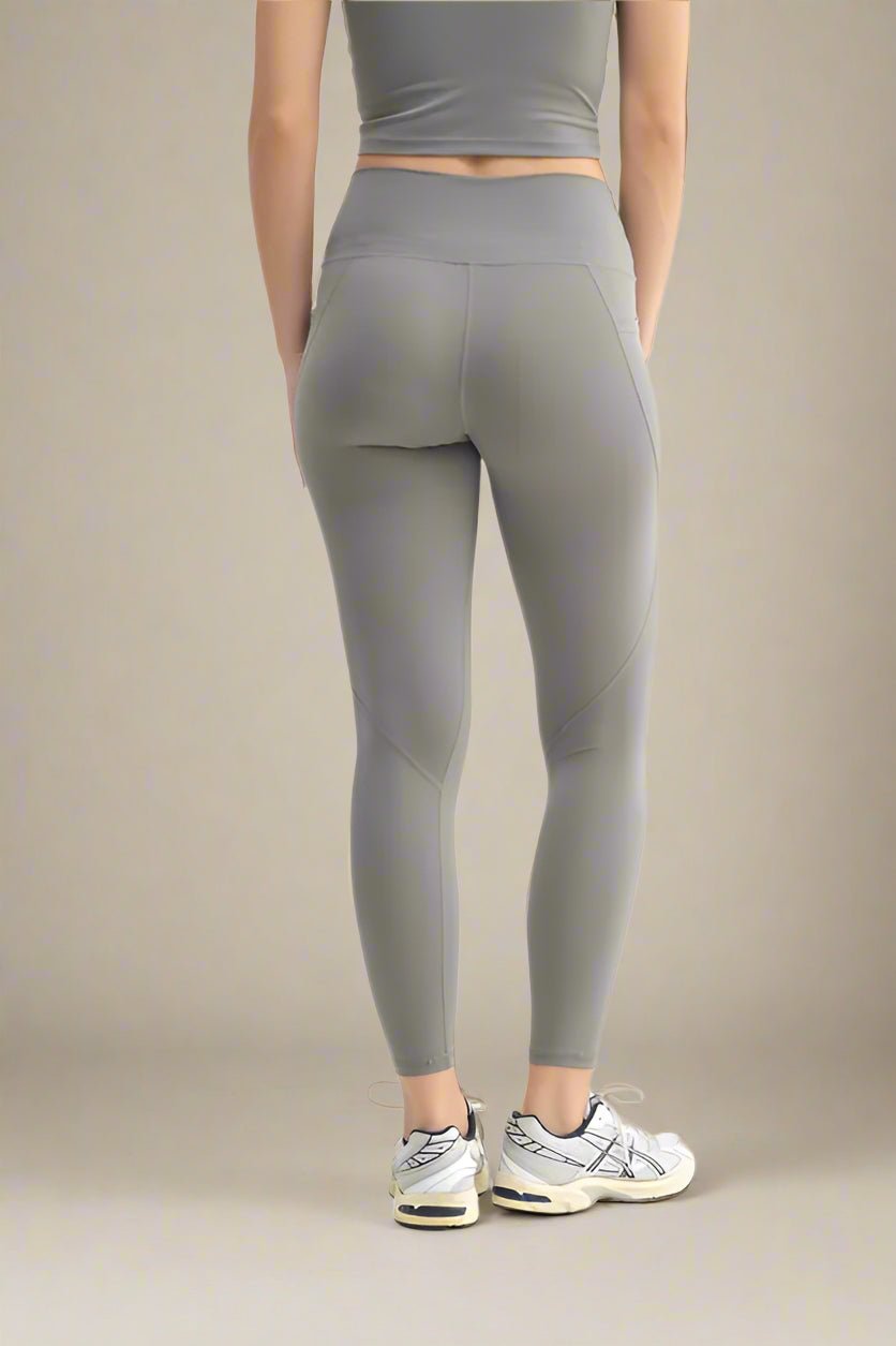 Mono B - High Waist Active Leggings in Smoky Taupe