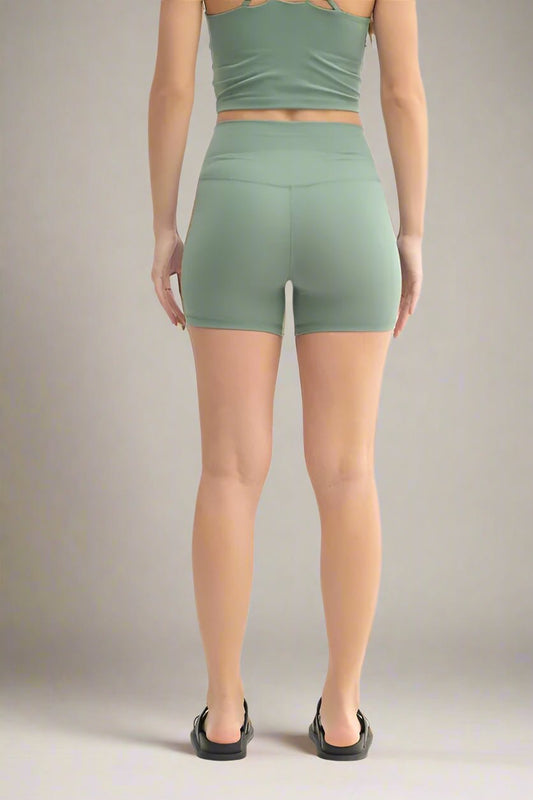 Mono B - High Waist Biker Shorts – Soft Sage