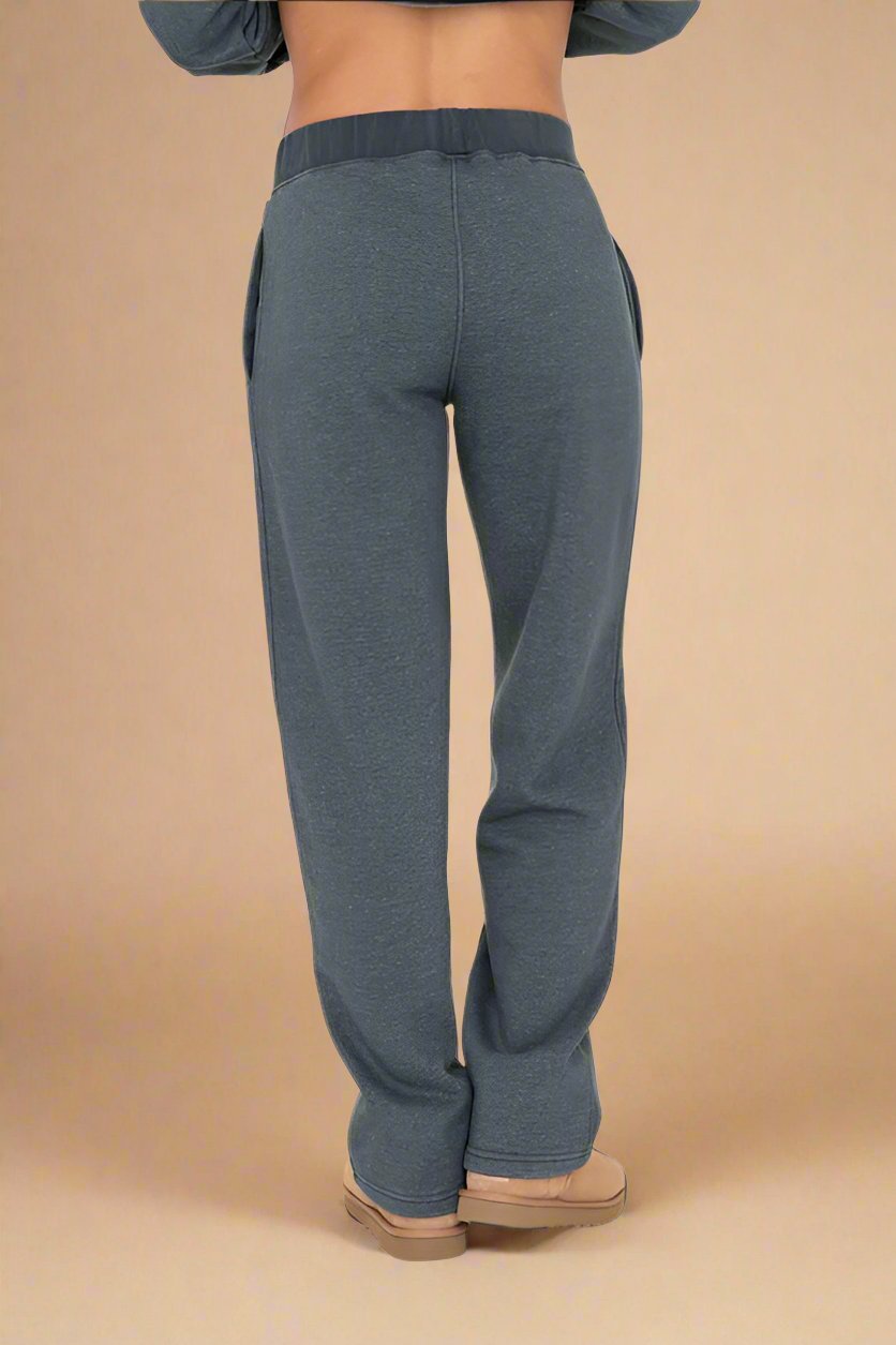 Mono B - Jungle Green Elastic Waist Fleece Pants