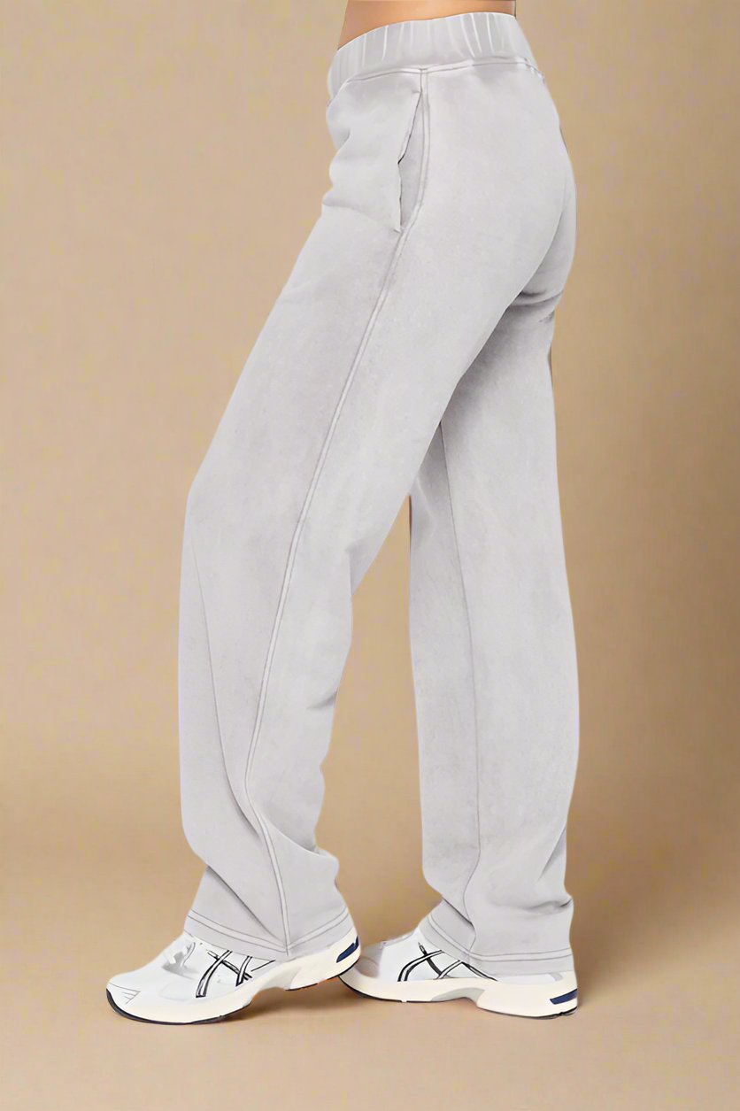 Mono B - Light Gray Elastic Waist Fleece Pants