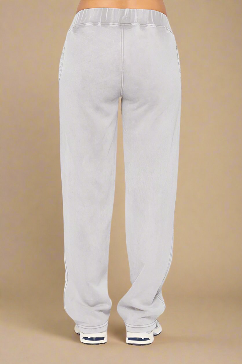 Mono B - Light Gray Elastic Waist Fleece Pants