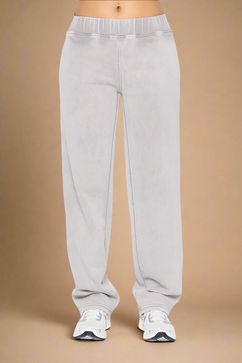 Mono B - Light Gray Elastic Waist Fleece Pants