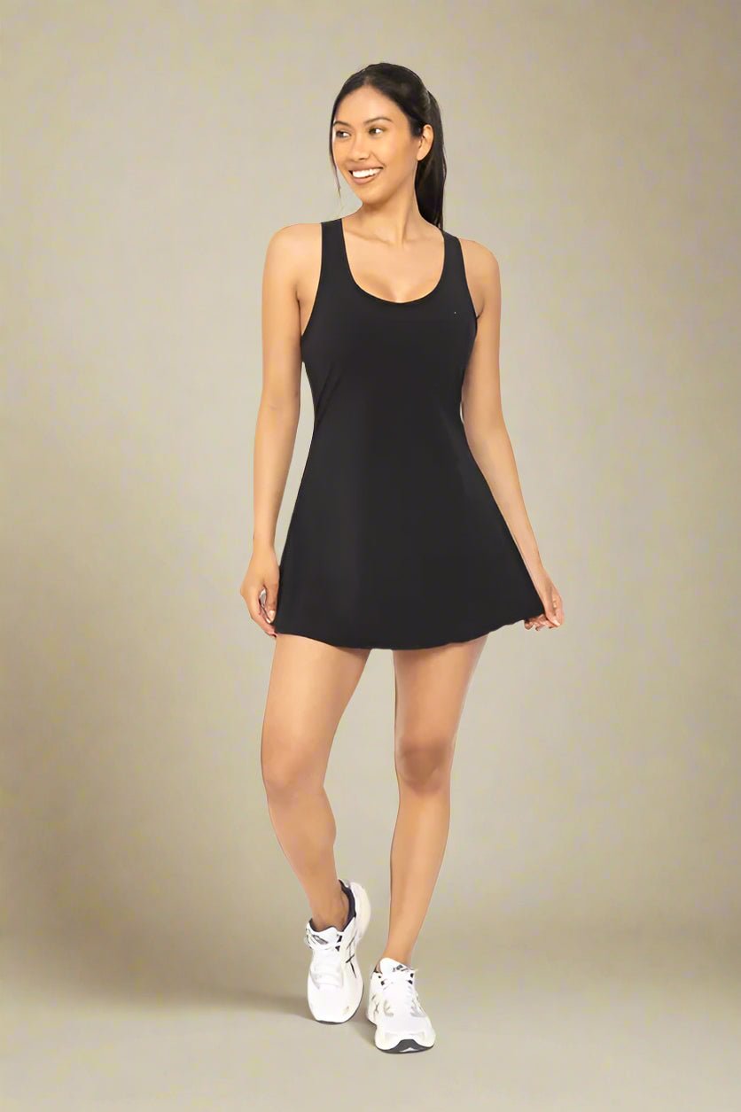 Mono B - Move Freely Active Mini Dress – Black