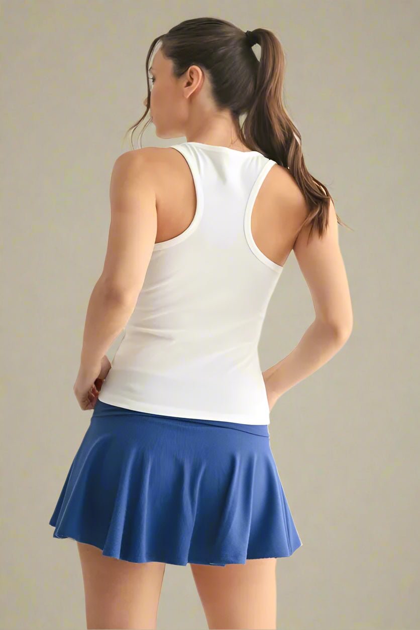 Mono B - Rib Knit Active Tank Top in White