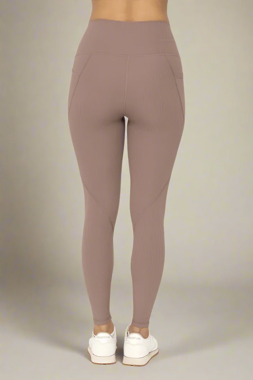 Mono B - Textured High Waist Leggings – Dusty Cocoa