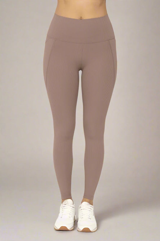 Mono B - Textured High Waist Leggings – Dusty Cocoa