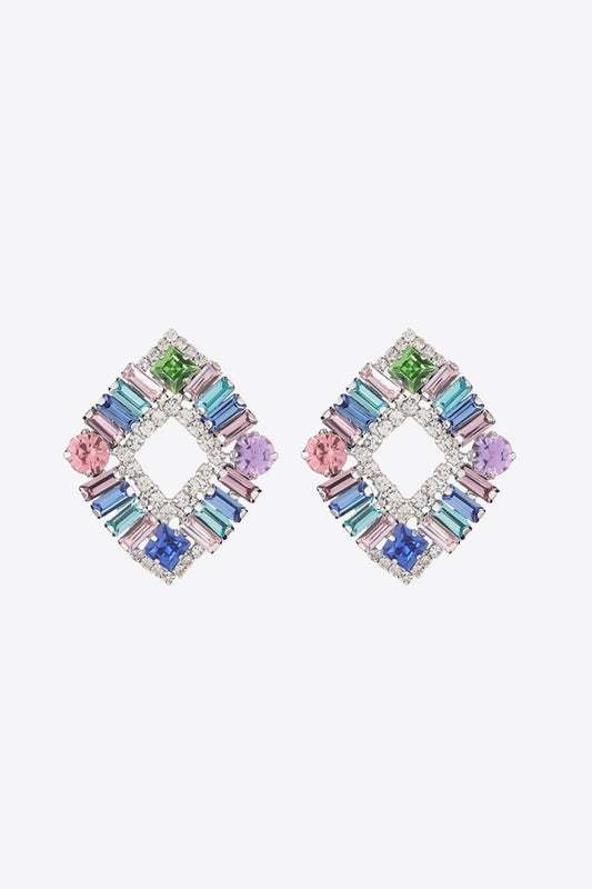 Multicolored Glass Stone Art Deco EarringsEarringsBeach Rose Co.