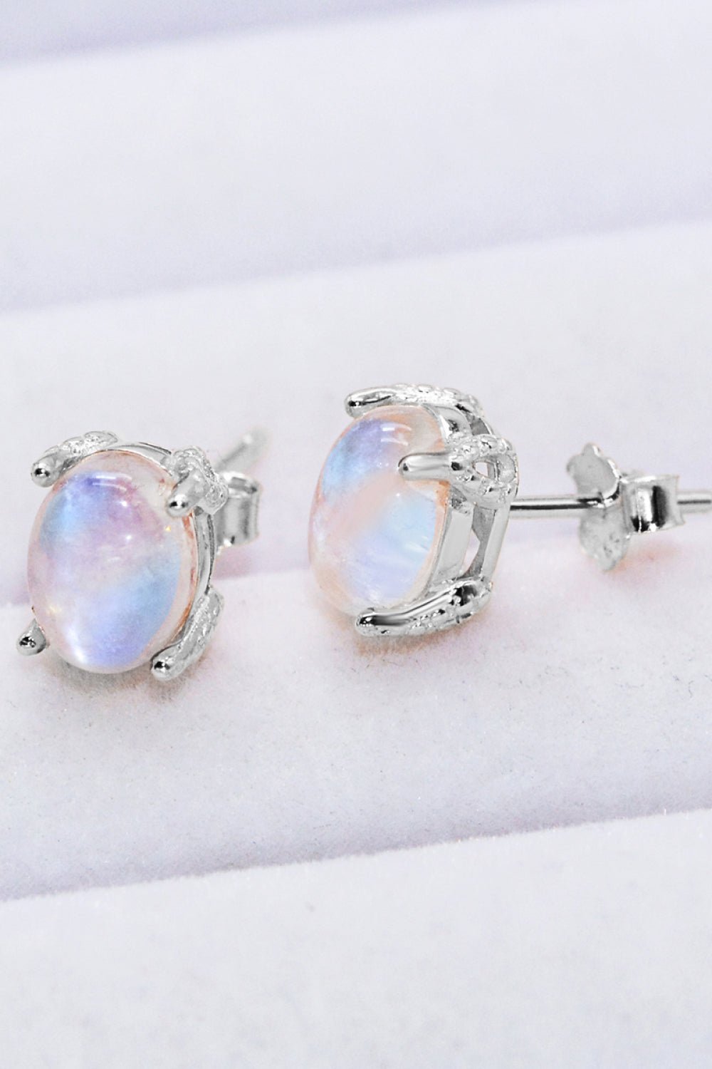 Natural Moonstone Stud EarringsEarringsBeach Rose Co.