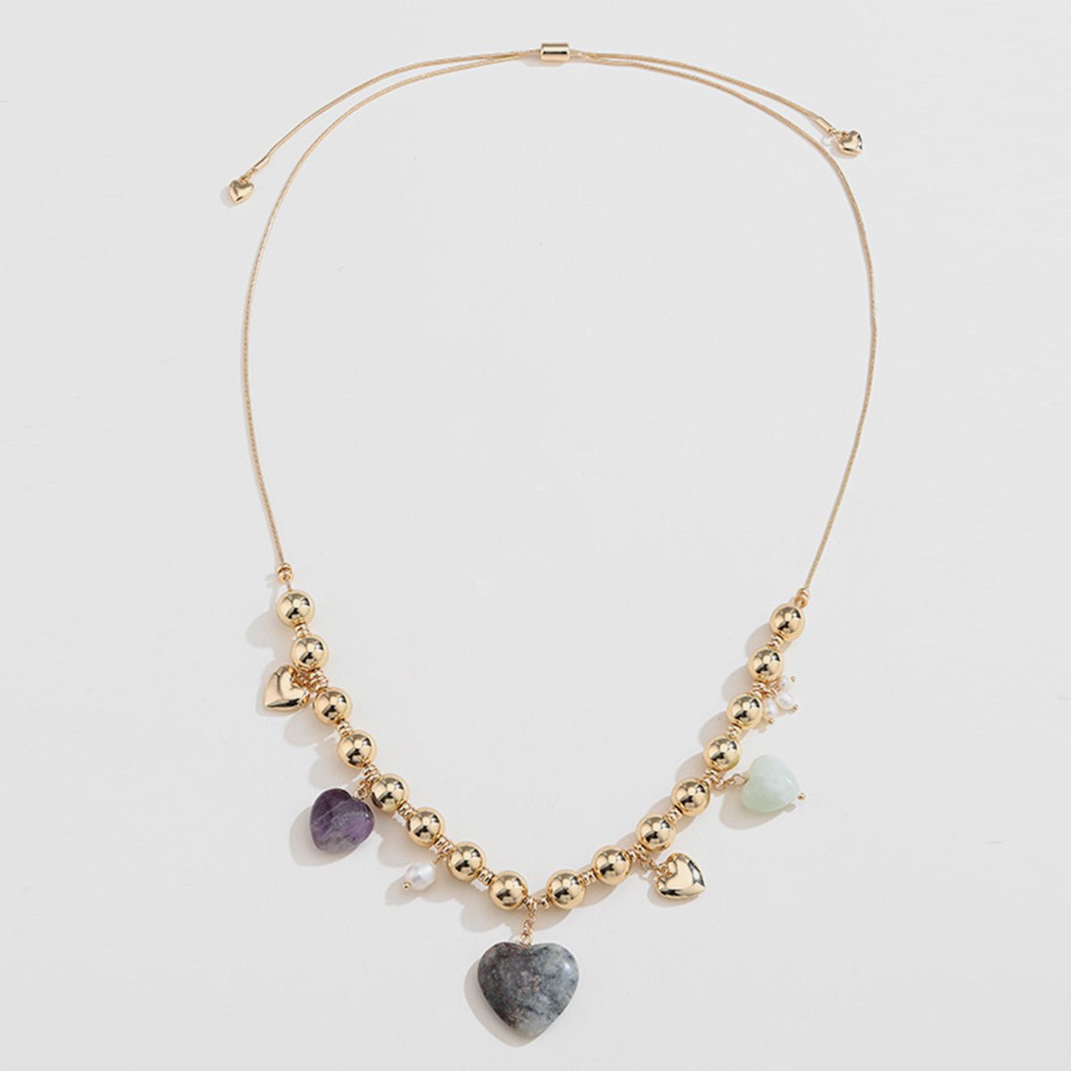 Natural Stone & Gold Heart NecklaceNecklaceBeach Rose Co.