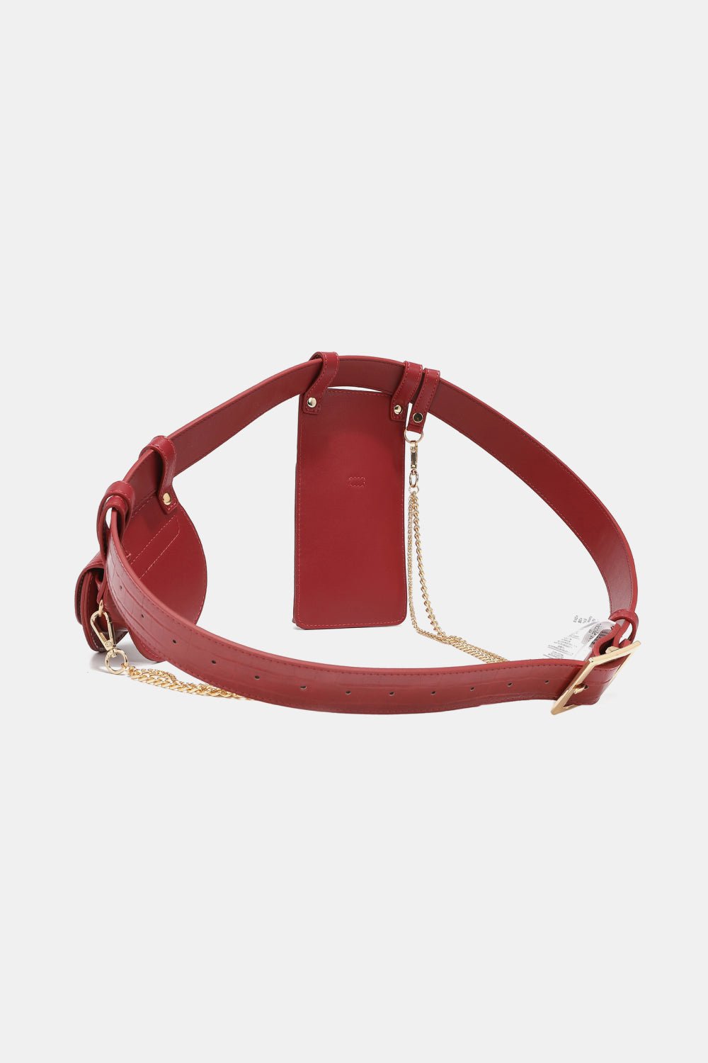 Nicole Lee USA - Croc Texture Vegan Leather Belt Bags with Chain Detail